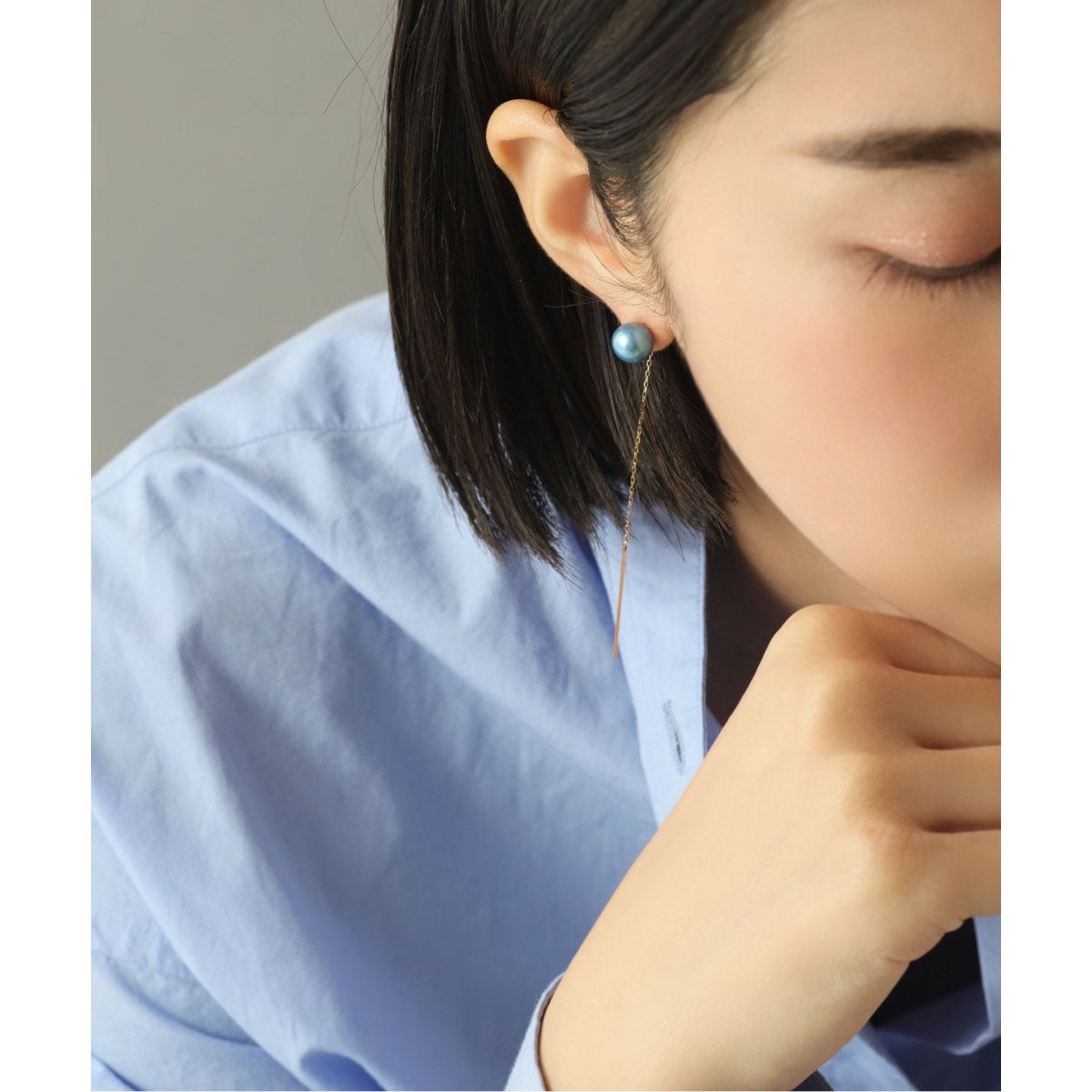 追加》インディゴパール8mm1粒ピアスK10（両耳） | リラバイスピック