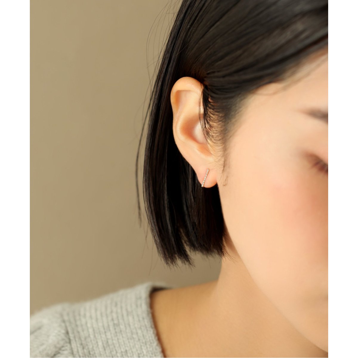 ダイヤ10mmバーピアスK10（両耳） | リラバイスピック＆スパン(Lilas