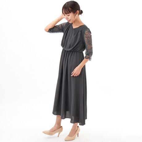 袖レースミディ丈ドレス 結婚式 二次会 謝恩会 パーティー エー アール アザレアローズ Ar Azalea Rose ファッション通販 マルイウェブチャネル Cb001 503 94 01