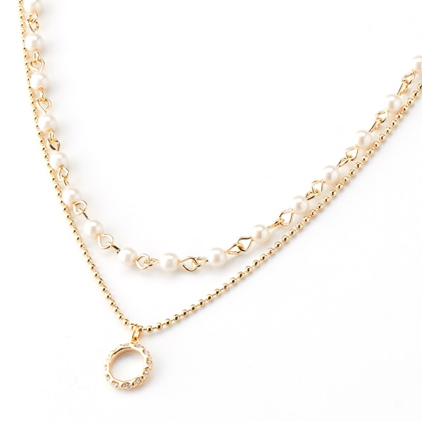 パール＋ラインストーンUピン（結婚式/二次会/謝恩会/パーティー