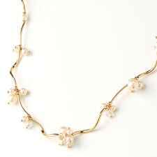 大小パールトルネードスティックネックレス（結婚式/二次会/謝恩会/パーティー）