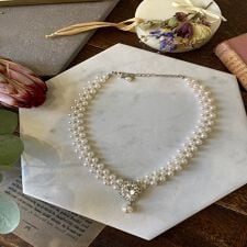 パール＋ビジューネックレス（結婚式/二次会/謝恩会/パーティー）