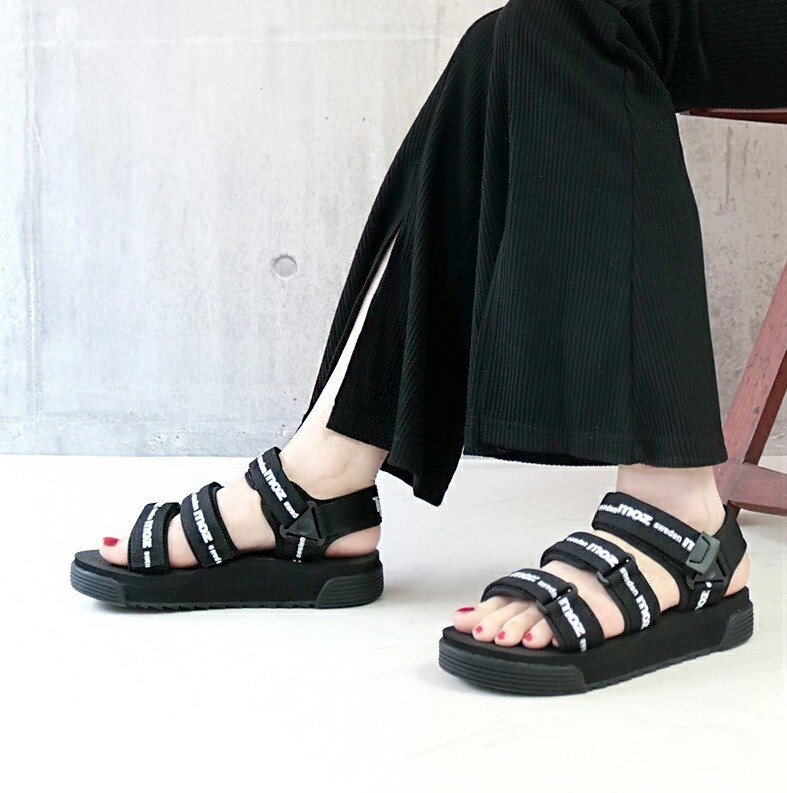 【21春夏新作】〔マジックテープ〕moz モズ３本ベルトプラットフォーム底スポーツサンダル