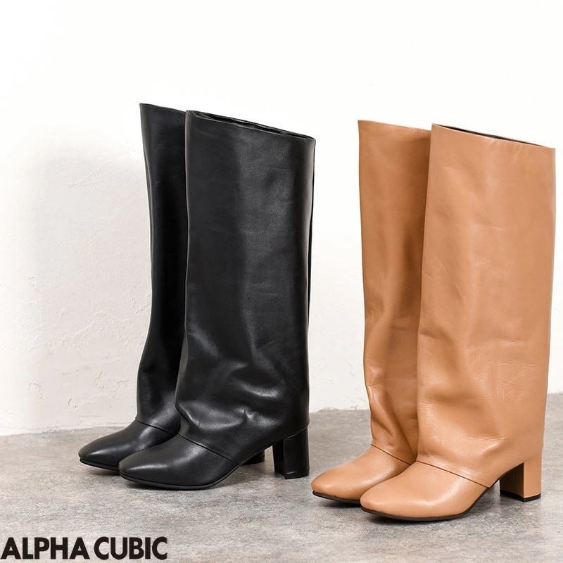 新品】本革ロングブーツ ALPHA CUBIC - ブーツ