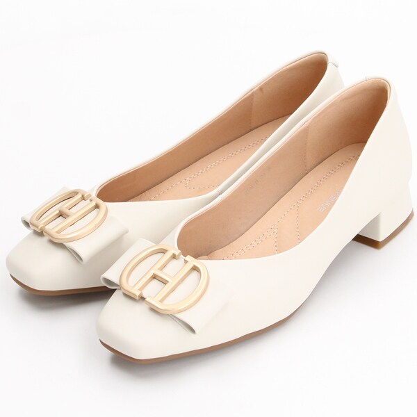 グリッターセレクト（GLITTER SELECT）/【本革】GRACE AVENUE バックルデザイン スクエアトゥ パンプス 本革】GRACE AVENUE バックルデザイン スクエアトゥ パンプス