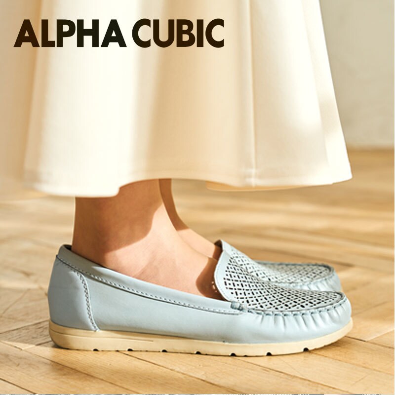 本革】ALPHA CUBIC パンチング モカシンシューズ | アルファ