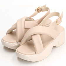 【25春夏新作】Jewel casket パデッド クロスベルト ボリューム サンダル