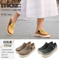 モズ(moz)の【25秋冬新作】〔軽量〕moz マルチカラー ボタンデザイン スリッポン