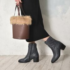 【25秋冬新作】【本革】チャンキーヒール ウエスタン ブーツ