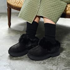 【25秋冬新作】moz チャンキーヒール サボ フェイクムートンブーツ