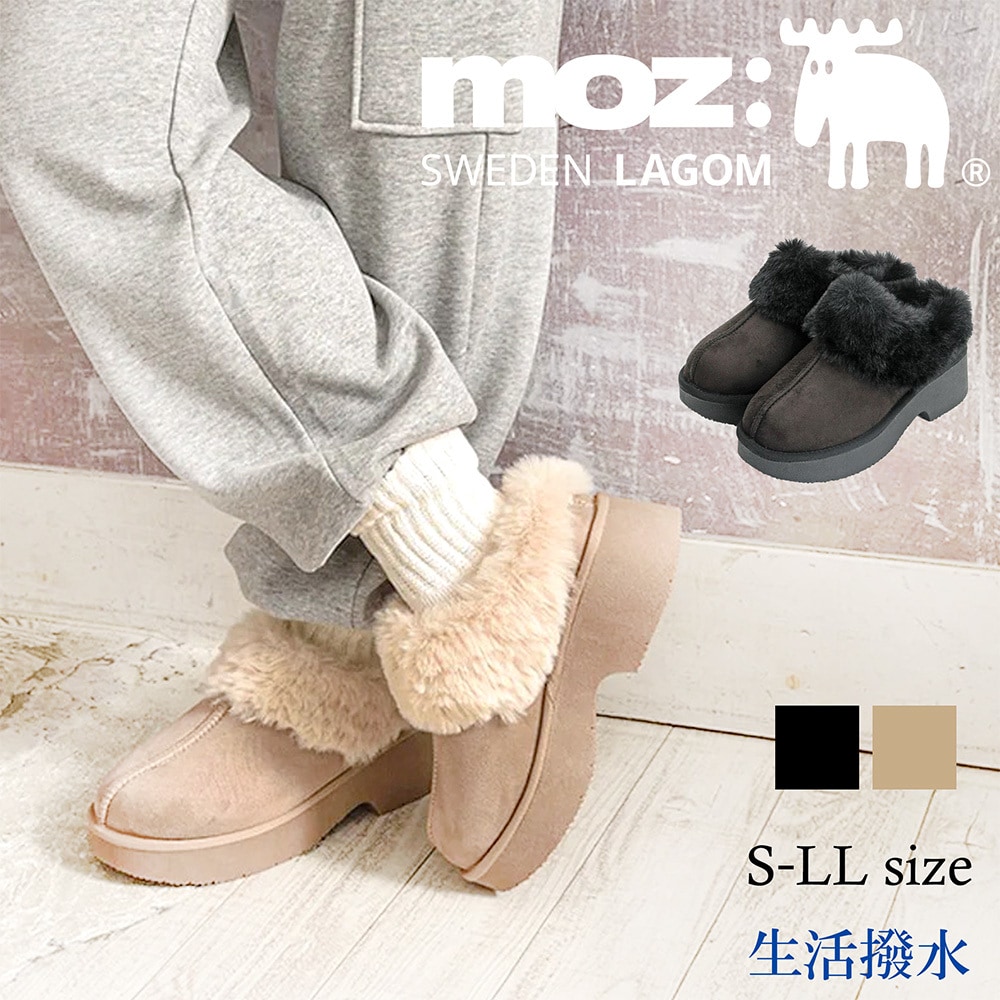 25秋冬新作】moz チャンキーヒール サボ フェイクムートンブーツ
