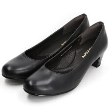 【本革】〔21.5cm～25.0cm〕ALPHA CUBIC ラウンドトゥ パンプス