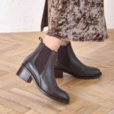 【秋冬定番】【本革】サイドゴアショートブーツ