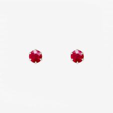 7月誕生石 K10 ホワイトゴールド ルビー ピアス