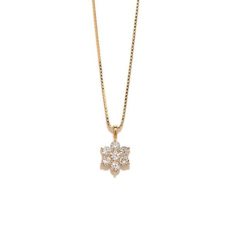 K18 イエローゴールド ダイヤモンド ネックレス（0.36ct 