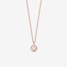 4月誕生石 K10 ピンクゴールド ダイヤモンド ネックレス