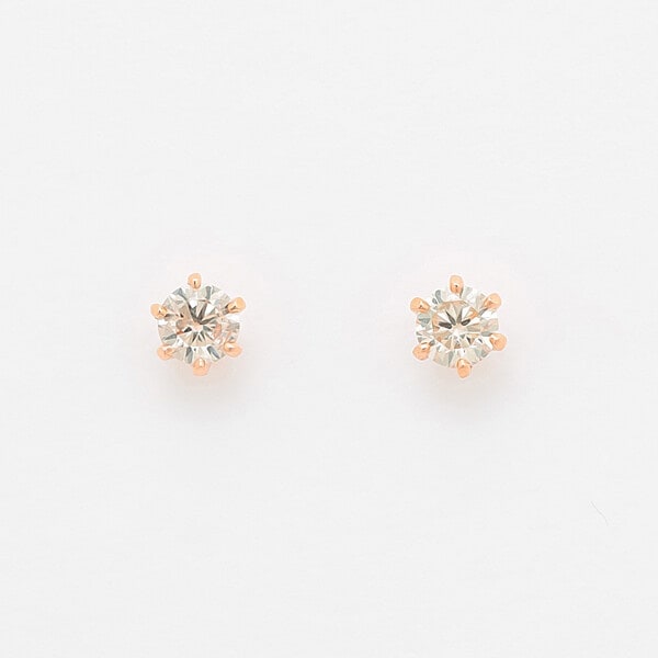 WEB限定】K18 ピンクゴールド ダイヤモンド ピアス（0.1ct ...