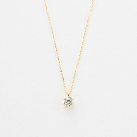 K10 イエローゴールド ダイヤモンド ネックレス（0.12ct 