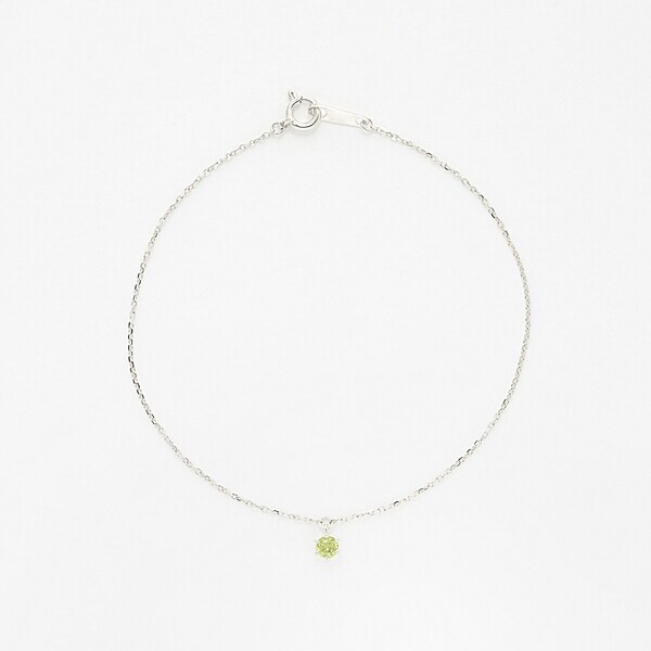 WEB限定】8月誕生石 K10 ホワイトゴールド ペリドット ブレスレット