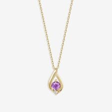 【WEB限定】2月誕生石 K10 イエローゴールド アメジスト しずく ネックレス