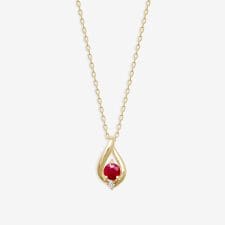 【WEB限定】7月誕生石 K10 イエローゴールド ルビー しずく ネックレス