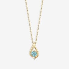 【WEB限定】11月誕生石 K10 イエローゴールド ブルートパーズ しずく ネックレス