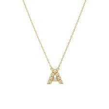 【WEB限定】K10 イエローゴールド ダイヤモンド イニシャル ネックレス（A）