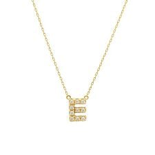 【WEB限定】K10 イエローゴールド ダイヤモンド イニシャル ネックレス（E）