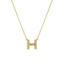 【WEB限定】K10 イエローゴールド ダイヤモンド イニシャル ネックレス（H）