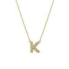 【WEB限定】K10 イエローゴールド ダイヤモンド イニシャル ネックレス（K）