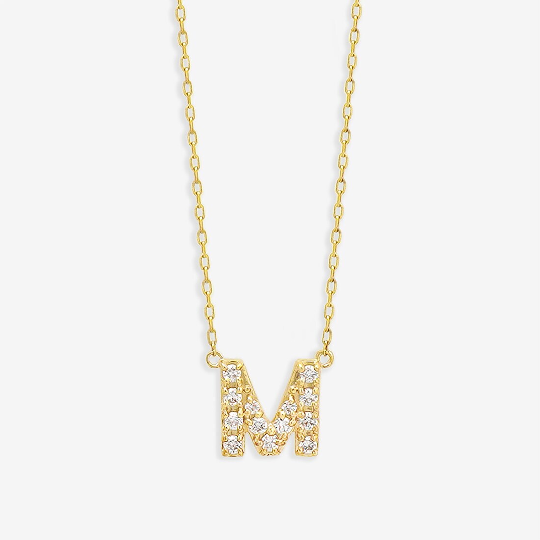 WEB限定】K10 イエローゴールド ダイヤモンド イニシャル ネックレス