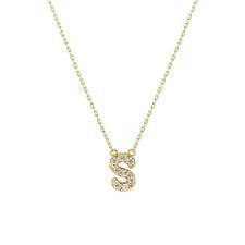 【WEB限定】K10 イエローゴールド ダイヤモンド イニシャル ネックレス（S）