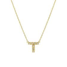 【WEB限定】K10 イエローゴールド ダイヤモンド イニシャル ネックレス（T）