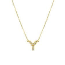 【WEB限定】K10 イエローゴールド ダイヤモンド イニシャル ネックレス（Y）
