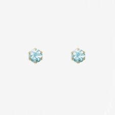 3月誕生石 K10 イエローゴールド アクアマリン ピアス