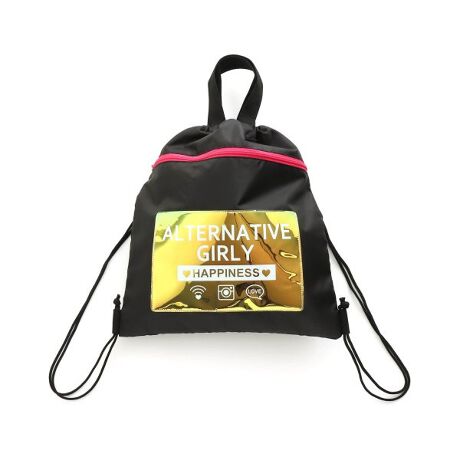 マリークワント ☆ リュック ナップサック ☆ 青っぽく ロゴプレート 