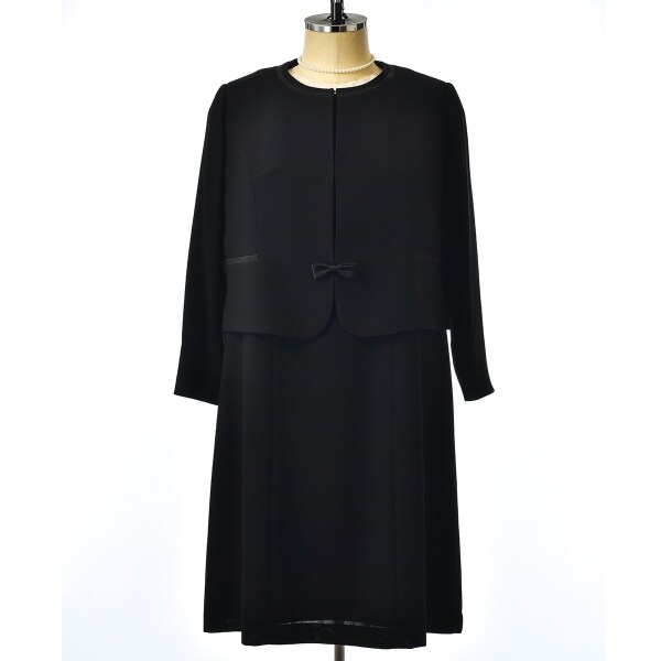 大きいサイズ レディースブラックフォーマル】ノーカラーJK