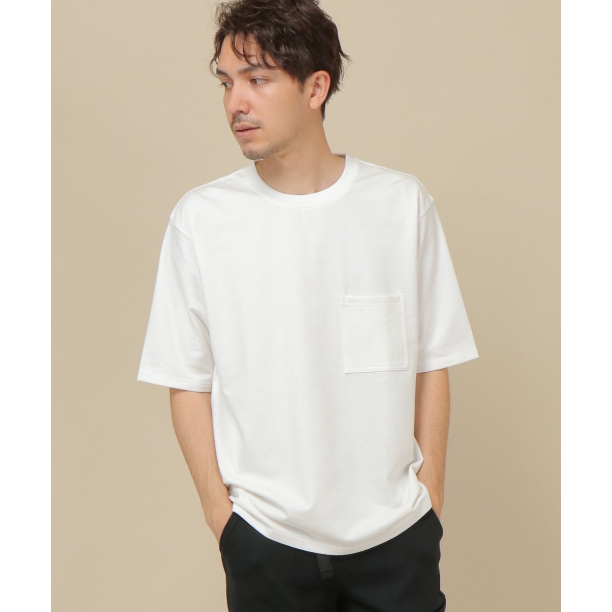 5分袖タフコットンポケット付きTシャツ | イッカ(ikka) | 11321006