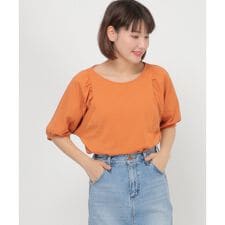 モイスチャーコットン袖ギャザープルオーバー
