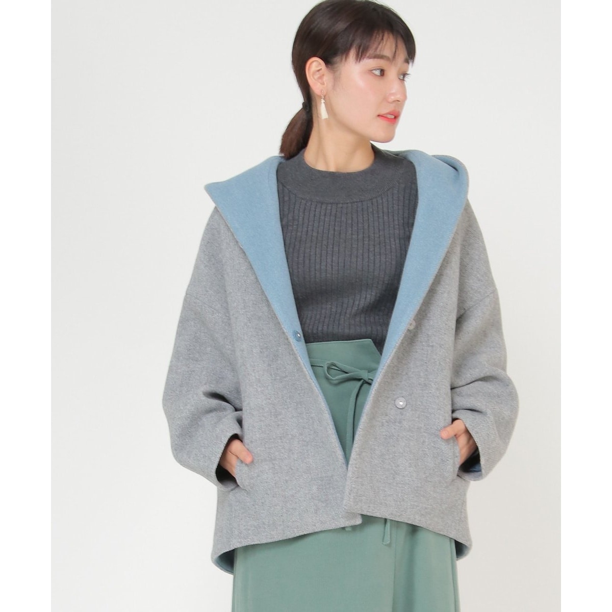 イッカ（ikka）/フード配色ユルシルエットコート フード配色ユルシルエットコート | イッカ(ikka) | マルイウェブチャネル