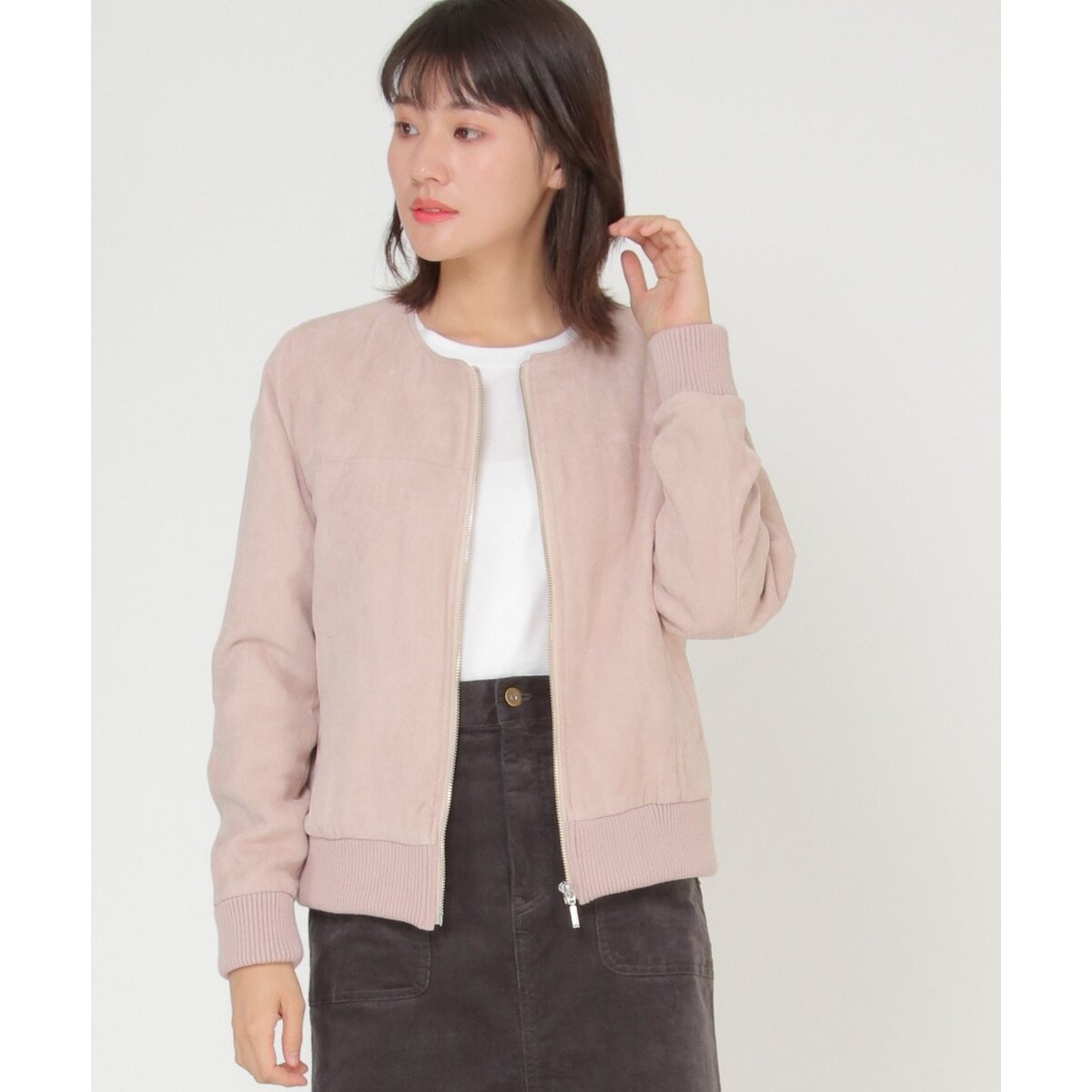新品♡troisフェイクファースエード　リバーシブルブルゾン Trois trois トロワ ファーフードブルゾン T246-83046 レディース