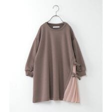 【キッズ】シフォンプリーツ切り替え裏毛ワンピース（100?160cm）