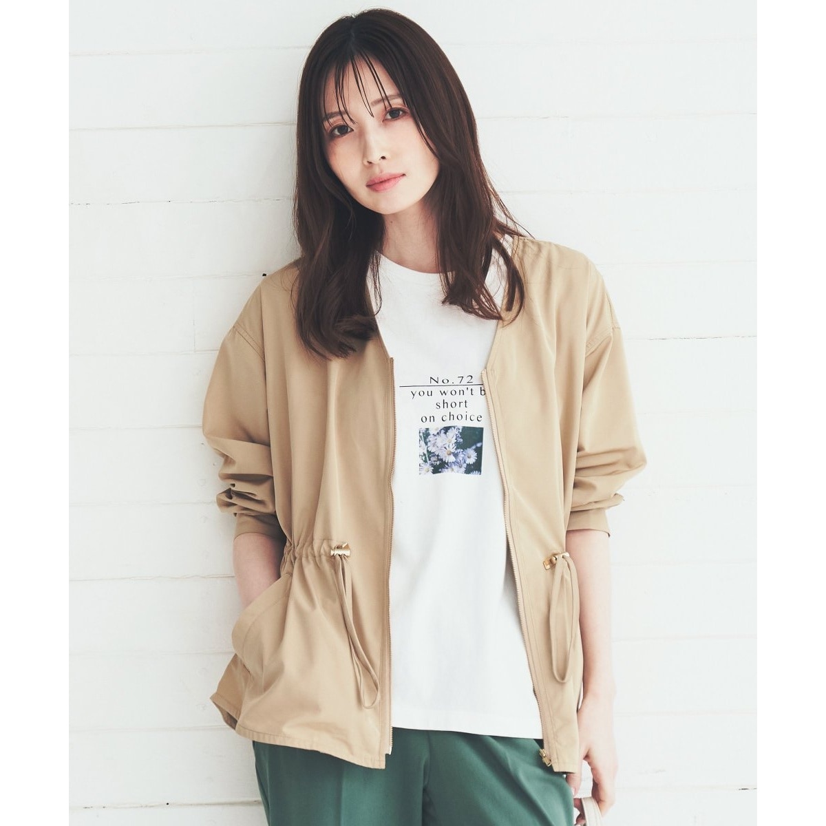 未使用品☆スカディ☆ライトブルゾン(ベージュ) Vネックライトブルゾン | イッカ(ikka) | マルイウェブチャネル