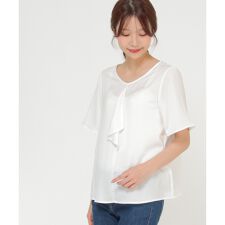 フロントラッフルブラウス