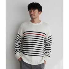 【洗濯機で洗える】ナバルボーダーニット