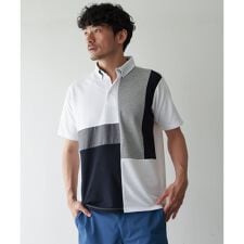 鹿の子切り替えポロシャツ