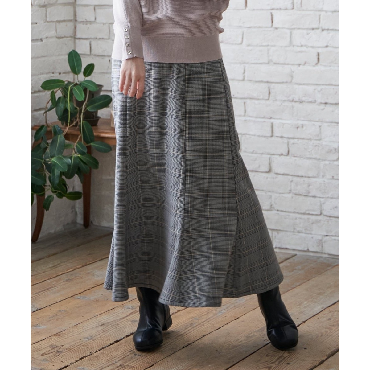 新品 24SS Spick & Span シアーギンガムチェックスカート Spick & Span（スピックアンドスパン）の「シアーギンガム