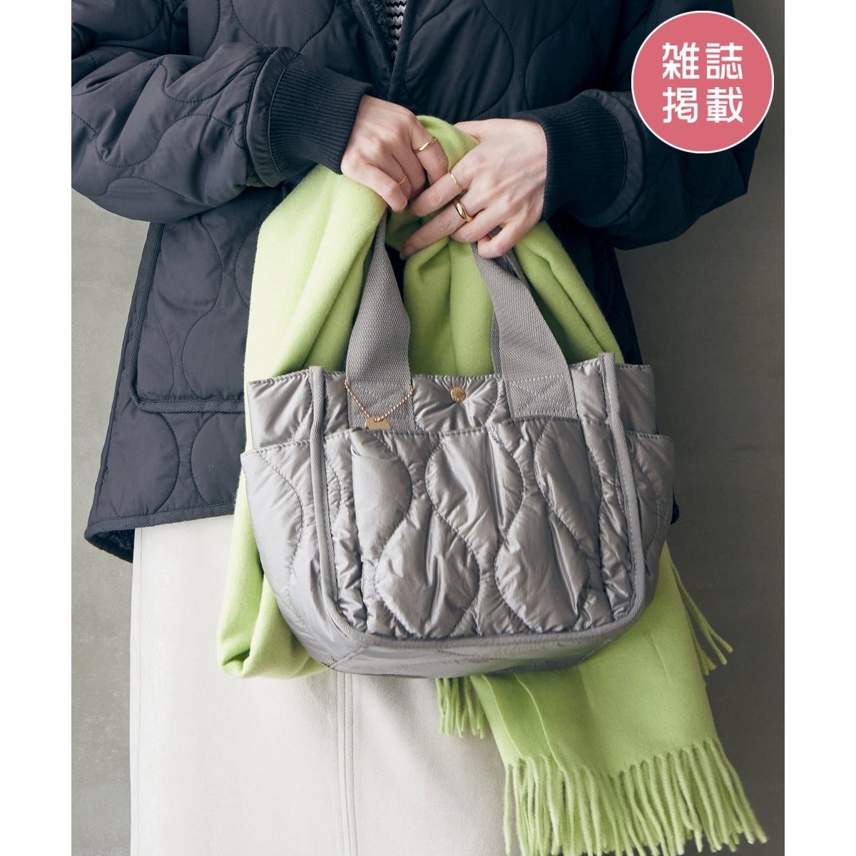 トートバッグキルティング 雑誌InRed11月号掲載】キルティング多ポケトートバッグ 【軽量