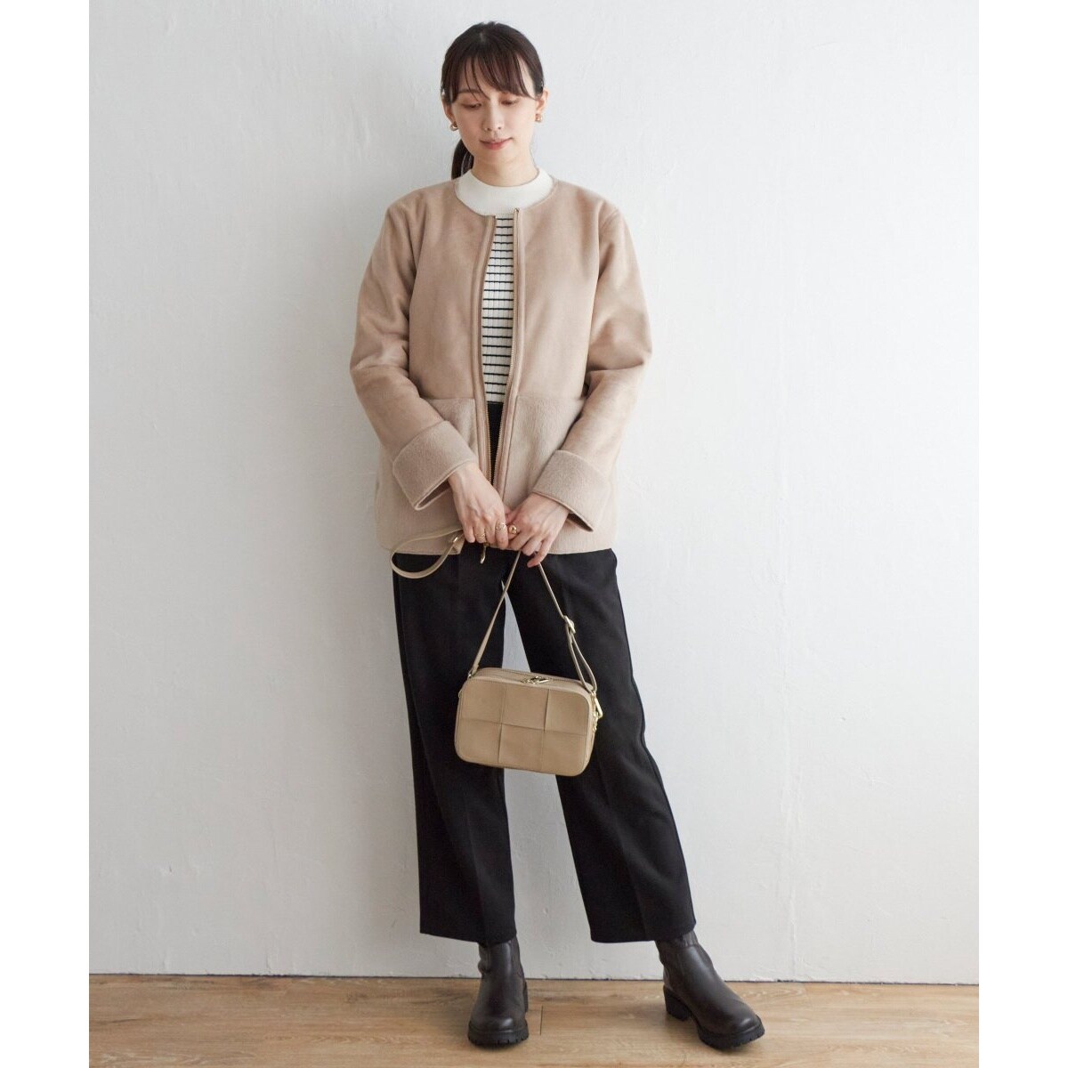 ikka ファー切り替えジャケット ikka｜ファー切り替えジャケット | Rakuten Fashion(楽天