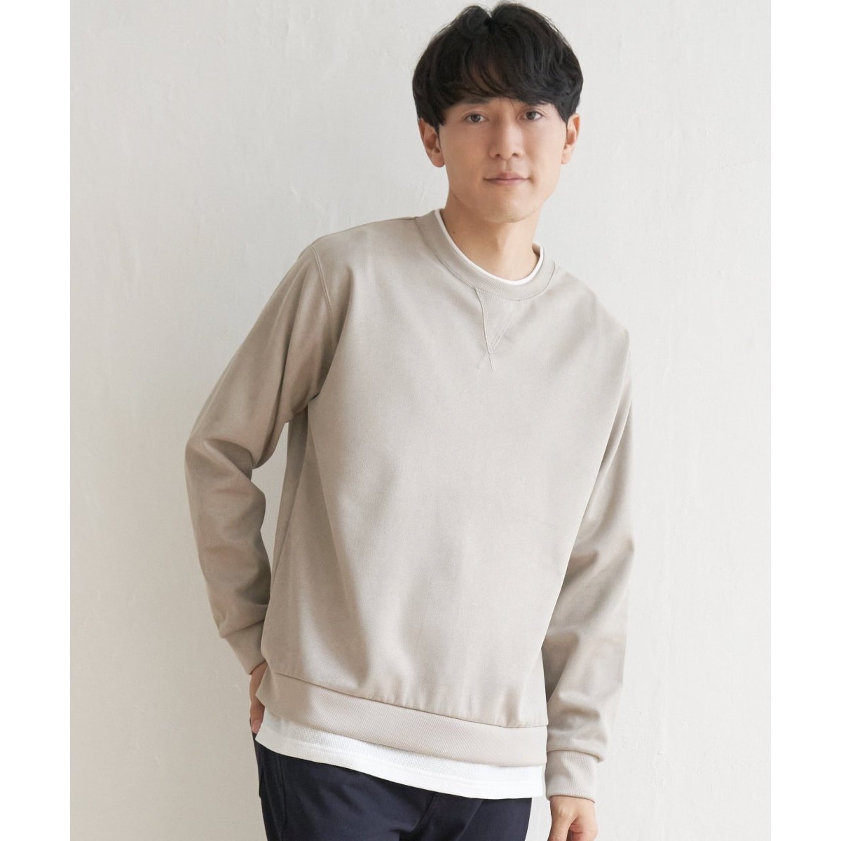 【抗菌防臭／吸水速乾】清潔フェイクスエードレイヤード